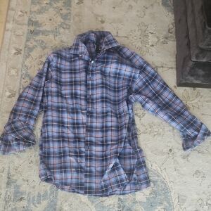 Jos. A. Bank Blue and Red Plaid Casual Shirt